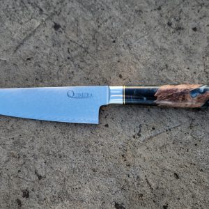 Medio Golpe de Acero Damasco Mango Obsidiana